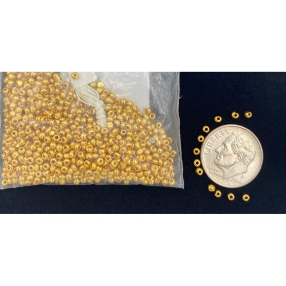 Gold Charlotte Seed Beads For Jewelry Making & Crafting Projects - Picture 2 of 2